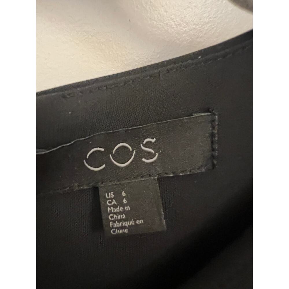 COS Pleated Cocoon shift Dress Sz 6 Black capsule Modern Minimalist professional - Picture 5 of 12